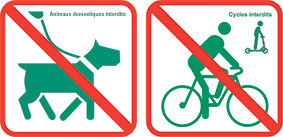 Chiens et cycles interdits